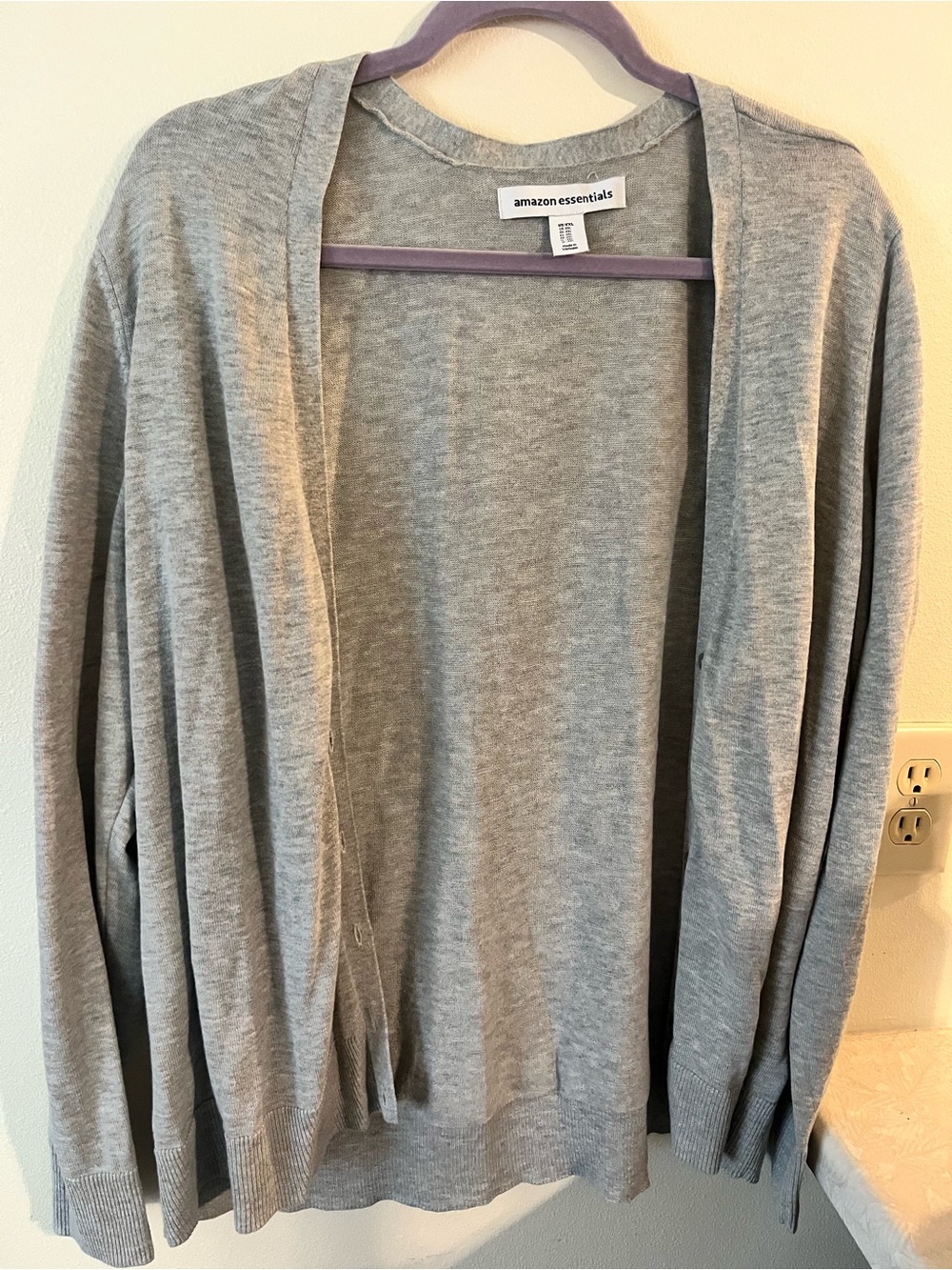 Amazon Essentials gray cardigan